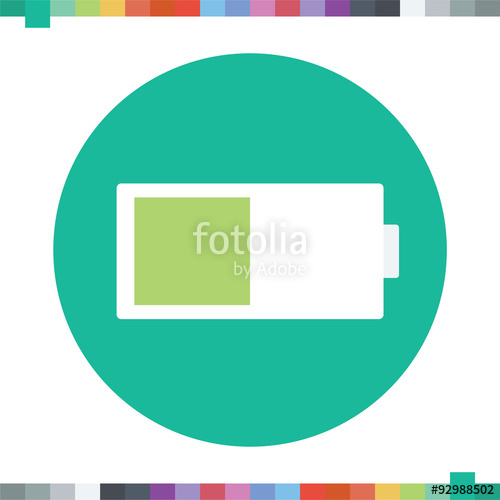 500x500 Half Full Battery Icon Stock Image And Royalty Free Vector