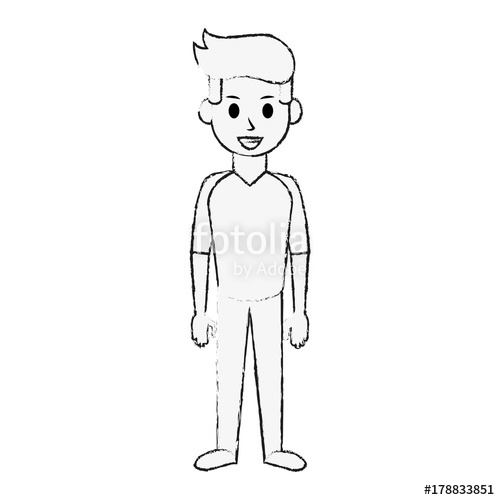 500x500 Man Happy Cartoon Full Body Icon Image Vector Illustration Design