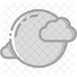 256x256 Full Moon Icon Of Colored Outline Style