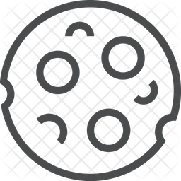 256x256 Full Moon Icon Of Line Style