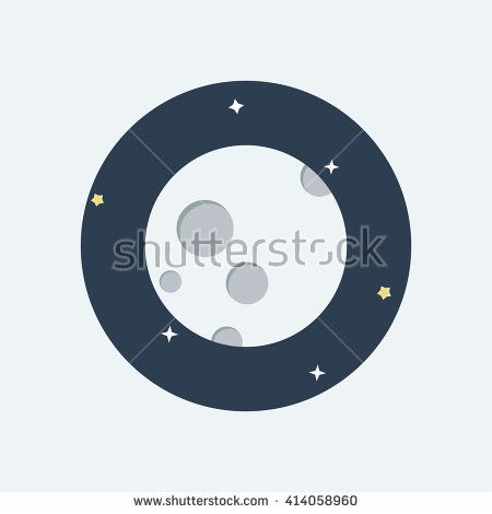 450x470 Moon Icon, Logo Lunar Vector Illustration Full Moon With Dark