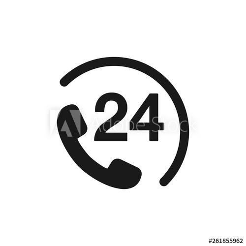 500x500 Call Center Hour Vector Icon Logo Template Hour Call