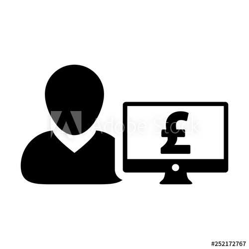 500x500 Funding Icon Vector Male User Person Profile Avatar With Computer