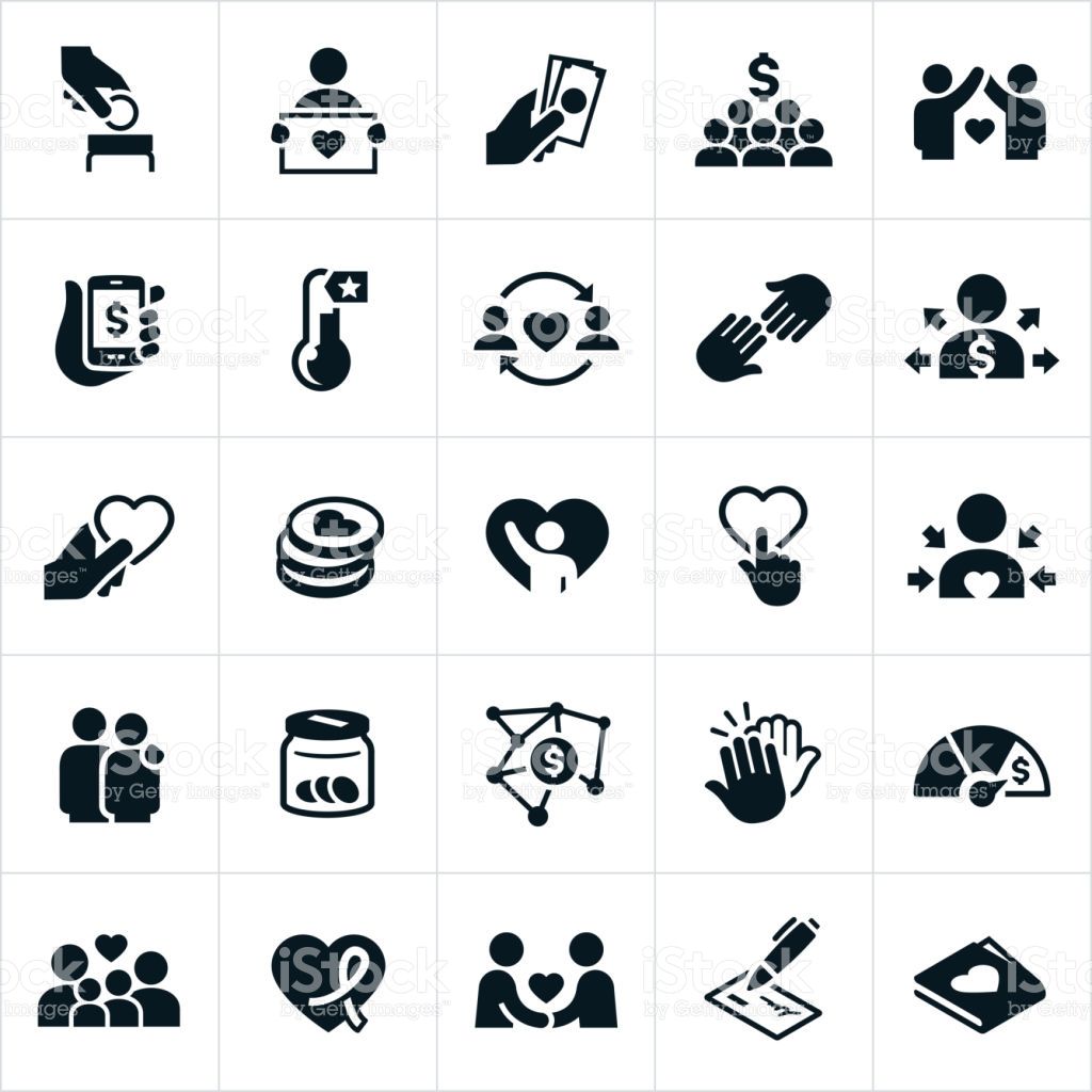 1024x1024 Icons Related To Fundraising And Crowdfunding Efforts To Raise