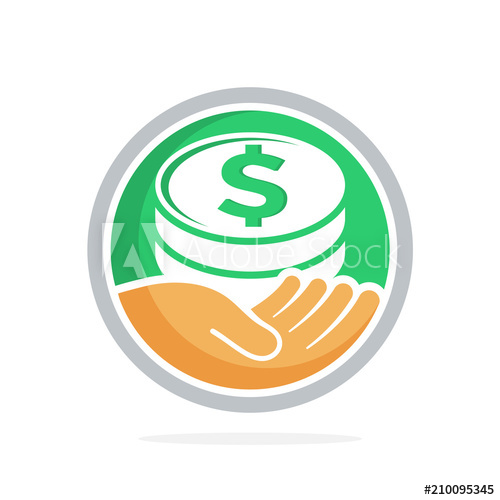 500x500 Vector Illustration Icon With Of Fundraising, Business Loan Money