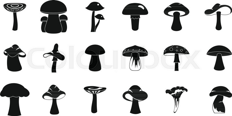 800x400 Mushroom Icon Set Simple Set Of Stock Vector Colourbox