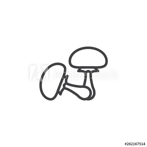 500x500 Whole Mushrooms Line Icon Fungi Linear Style Sign For Mobile