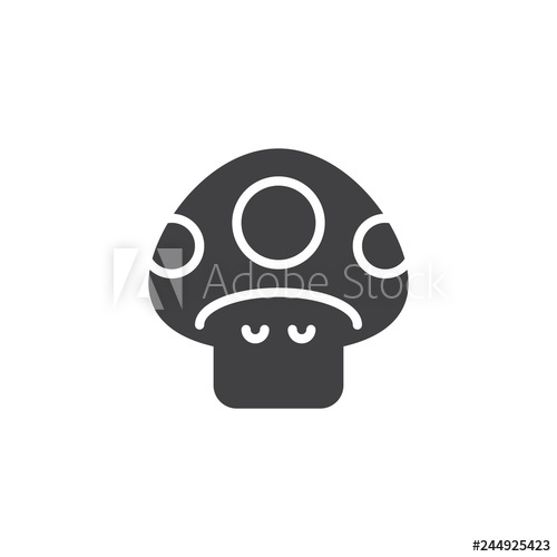 500x500 Amanita Mushroom Vector Icon Filled Flat Sign For Mobile Concept