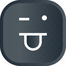 256x256 Funky Emoji Icon Of Flat Style