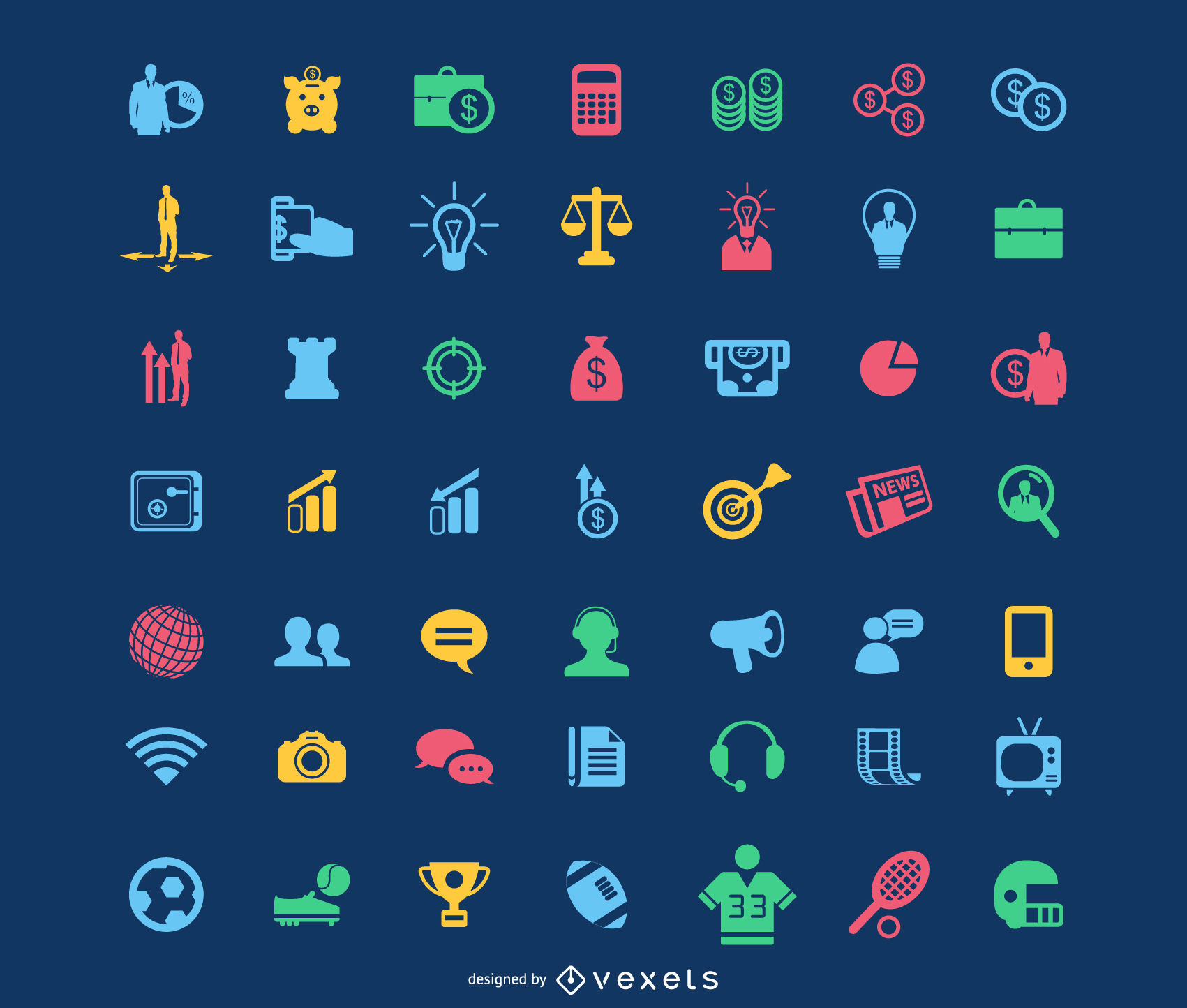 1701x1444 Funky Flat Colored Icon Pack