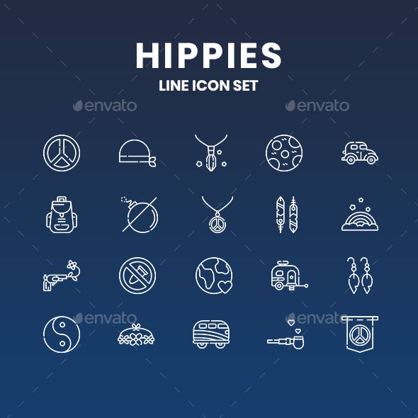 590x590 Hippies Icons Fully Customisable Set Of Icons