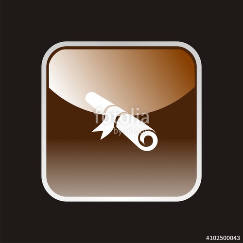 500x500 Diploma Funky Icon On Square Button Brown Stock Image And Royalty