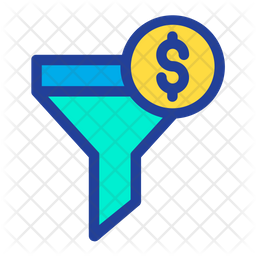 256x256 Dollar Funnel Icon Of Colored Outline Style