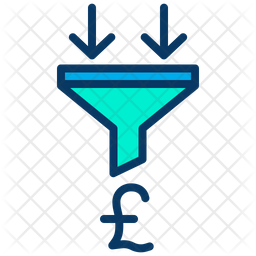 256x256 Pound Funnel Icon Of Colored Outline Style