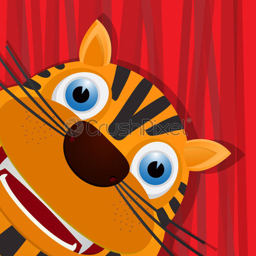 500x500 Funny Tiger Avatar Icon, Stock Photo