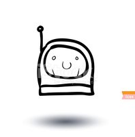 198x200 Astronaut, Funny Cartoon Avatar Icon, Stock Vectors