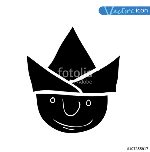 495x500 Funny Cartoon Avatar Icon Black Color, Black Stock Image