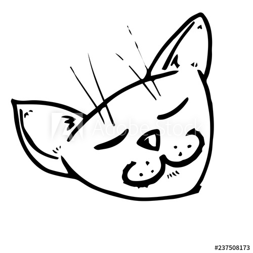 500x500 Cat Icon Vector Illustration Of Cartoon Cat Hand Drawn Funny Cat