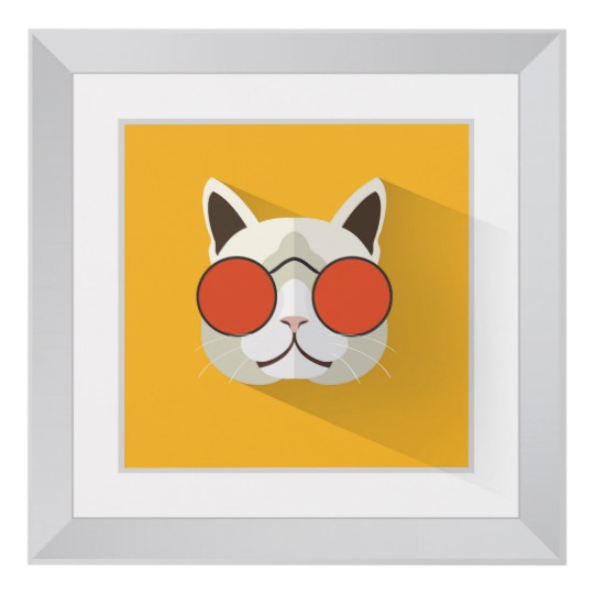 540x540 Funny Cat Icon With Glasses Panel Wall Art
