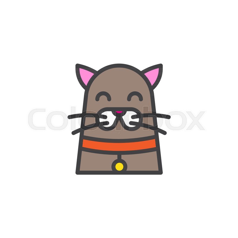 800x800 Funny Cat Filled Outline Icon, Line Stock Vector Colourbox