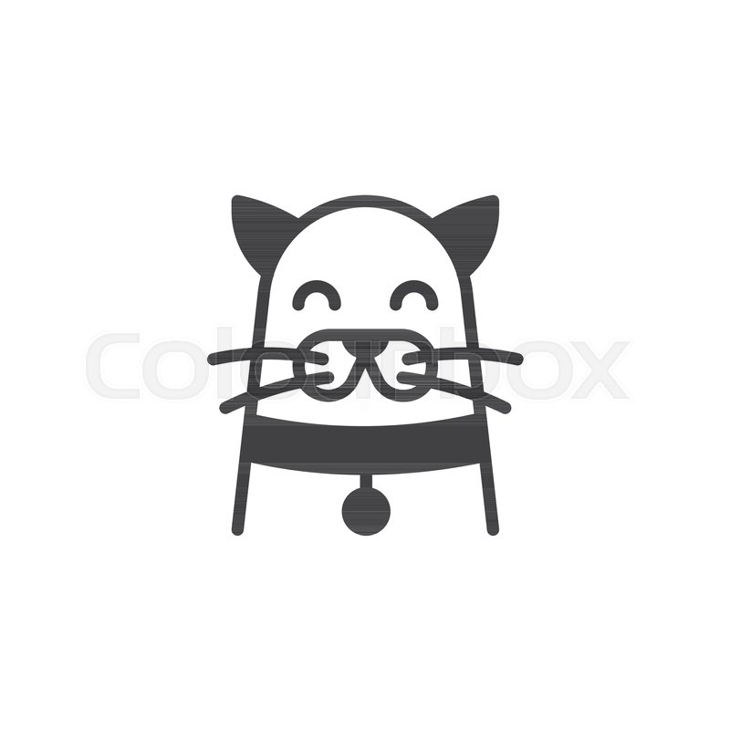 800x800 Funny Cat Icon Vector, Filled Flat Stock Vector Colourbox