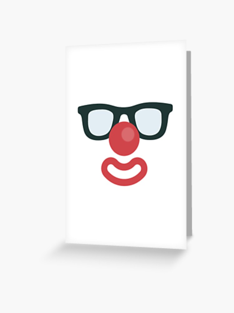 750x1000 Funny Face Icon Clown With Glasses Greeting Card