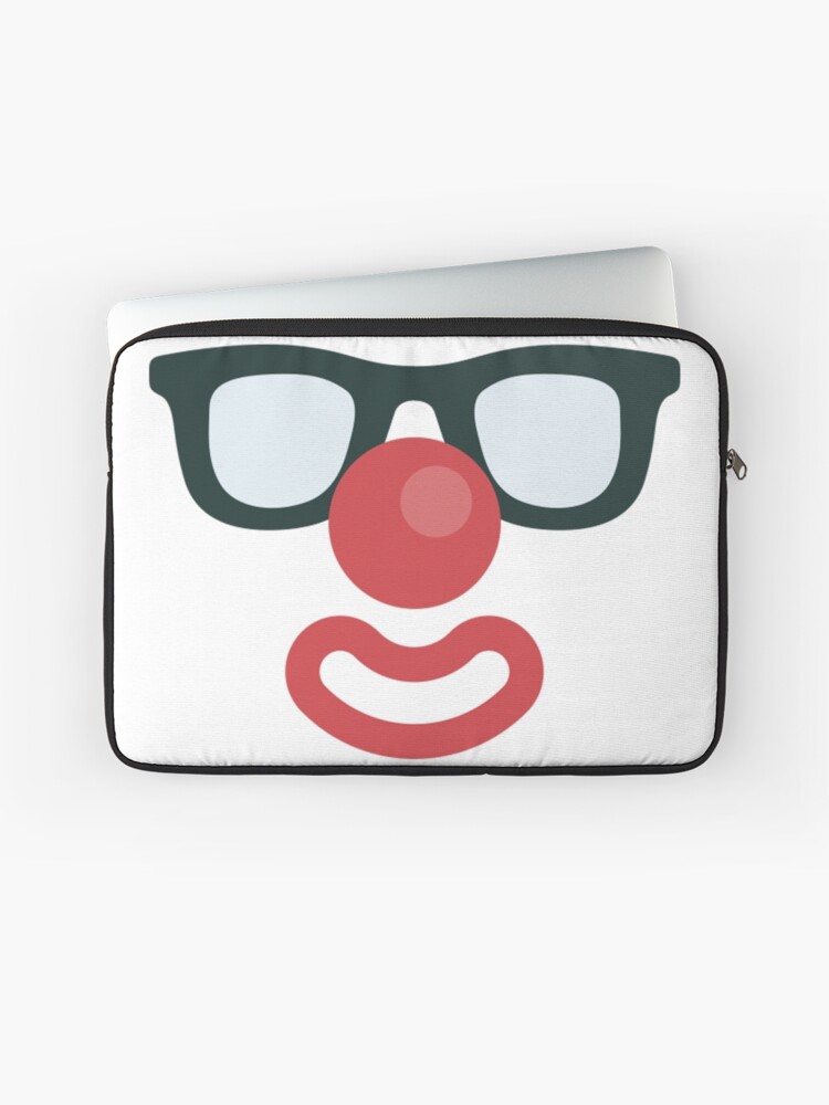 750x1000 Funny Face Icon Clown With Glasses Laptop Sleeve