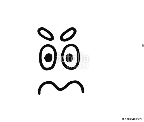 500x423 Funny Face Icon Sketch Isolated Object Black Stock Image
