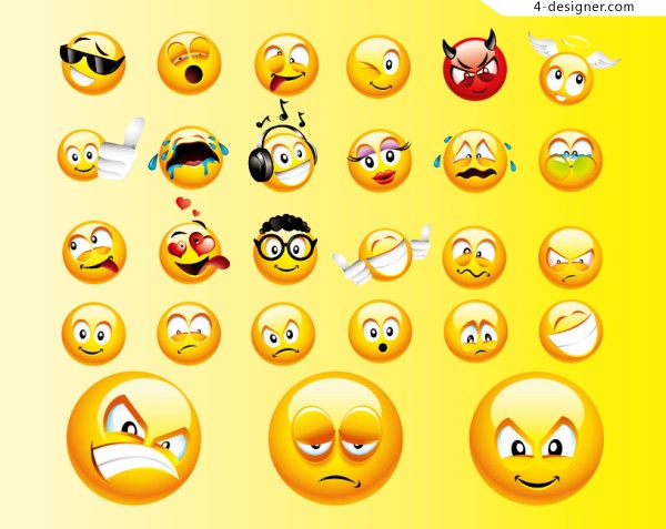 600x477 Designer A Group Of Funny Face Icon Vector Materials