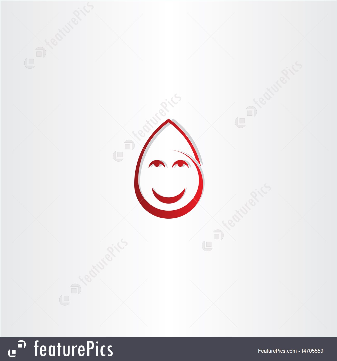 1300x1392 Illustration Of Happy Drop Blood Funny Face Icon