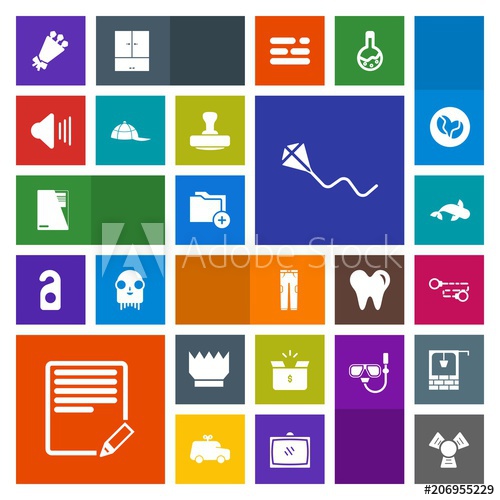 500x500 Modern, Simple, Colorful Vector Icon Set With Queen, Sign, Summer