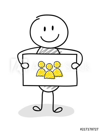 381x500 Funny Stickman With Group Of People