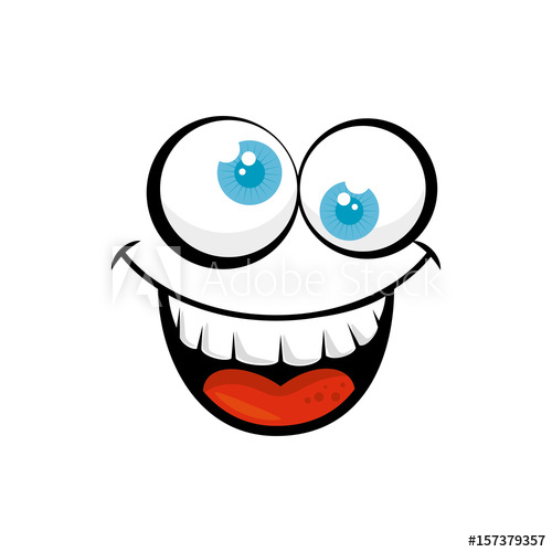 500x500 Funny Face Crazy Vector Icon Illustration Graphic Design