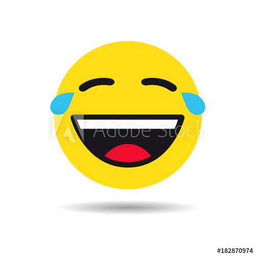 500x500 Joke Emoticon Or Emoji Symbol Cry Yellow Smiley In A Flat Design