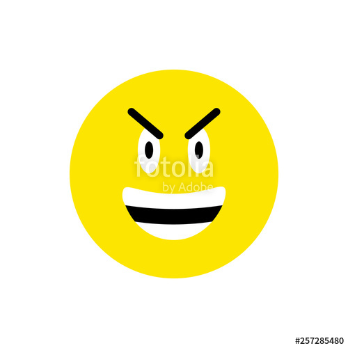500x500 Angry Face Emoji Icon Funny Emoticon Circle Symbol Angry, Devil