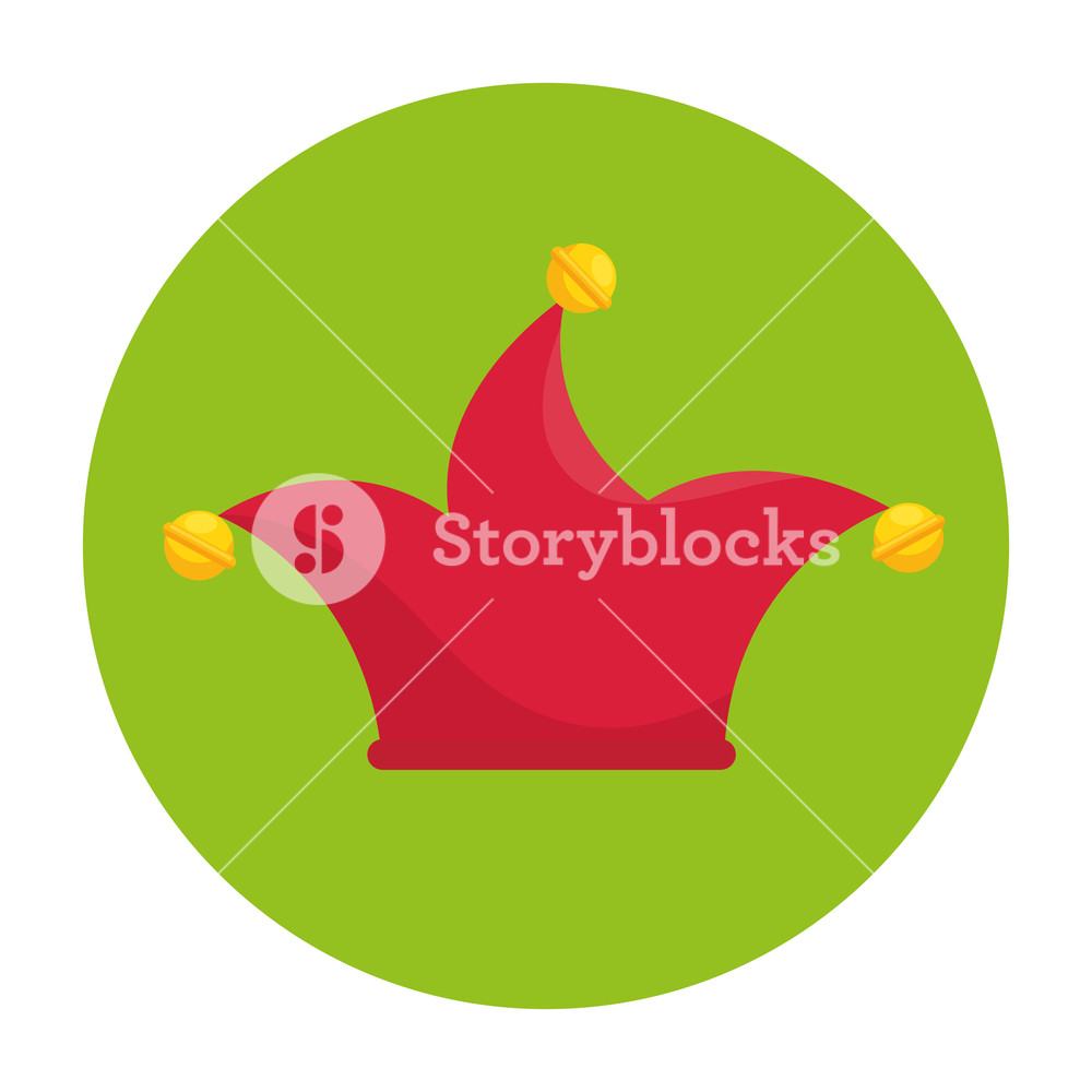 1000x1000 Harlequin Hat Funny Icon Vector Illustration Design Royalty Free