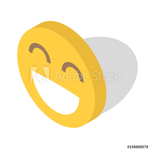 500x500 Smile Funny Icon Vector Icon Illustration Isometric Design