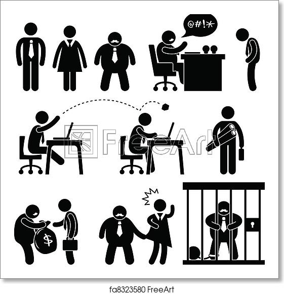 561x581 Free Art Print Of Funny Business Office Boss Icon A Set