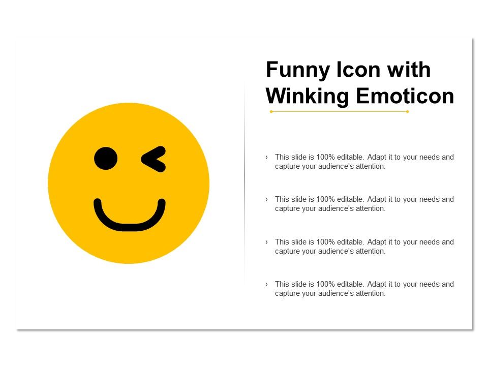 960x720 Funny Icon With Winking Emoticon Graphics Presentation