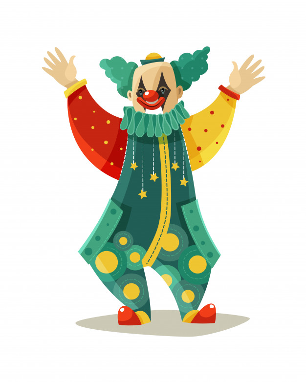 626x782 Funny Traveling Circus Clown Colorful Icon Vector Free Download