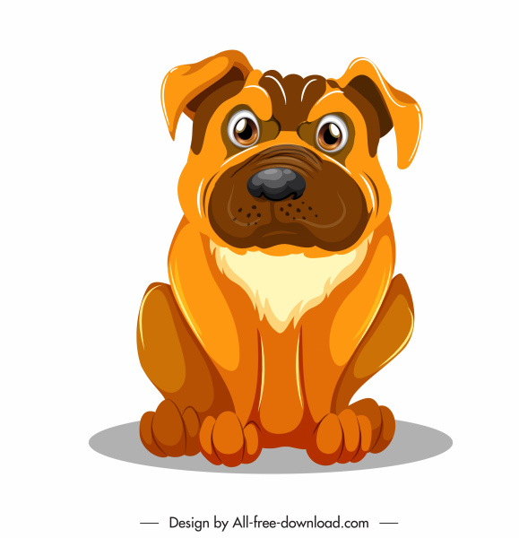 579x600 Mastiff Dog Icon Funny Emotion Sketch Cartoon Design Free Vector