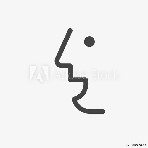 500x500 Happy Smile Face Vector Icon People Profile Head Line, Outline