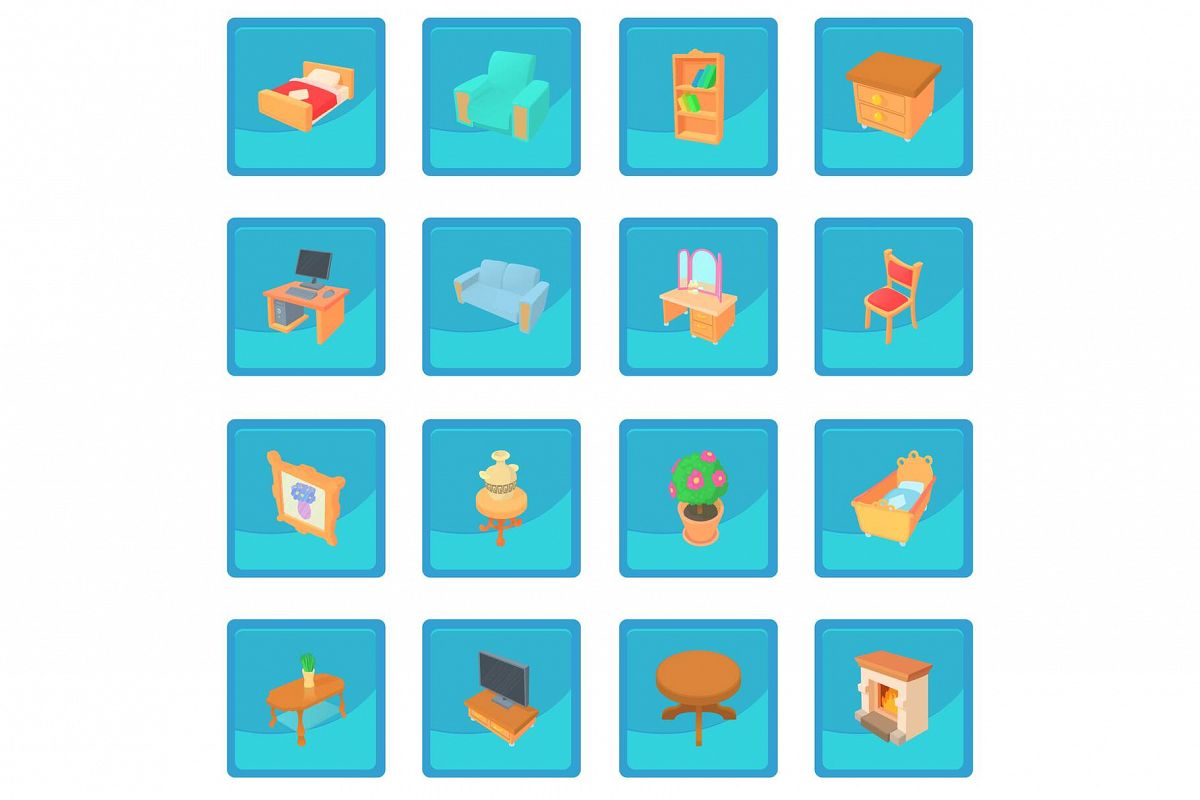 1200x800 Different Furniture Icon Blue App