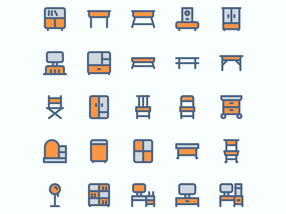 1000x750 Free Furniture And Interior Icons Set Graphicrefer