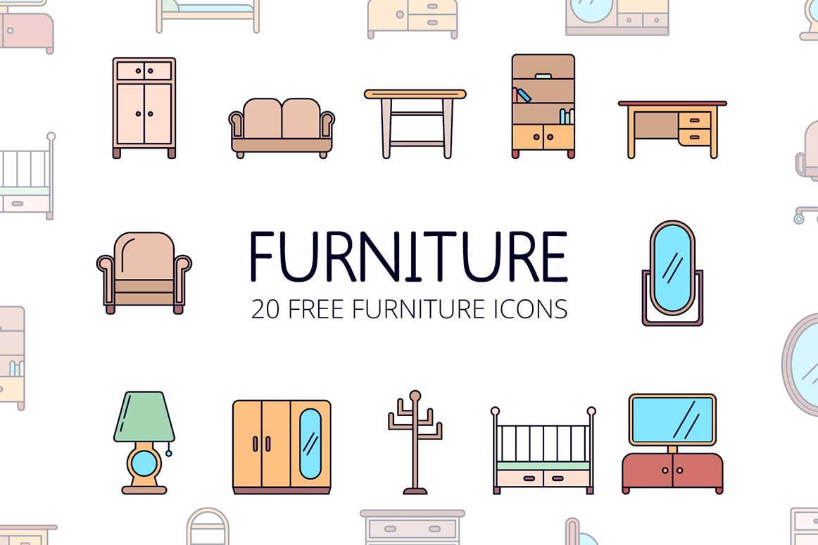 1162x774 Vector Furniture Icon Set Free Design Resources