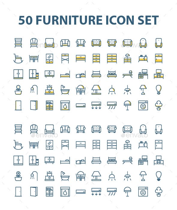 590x700 Furniture Icon Set