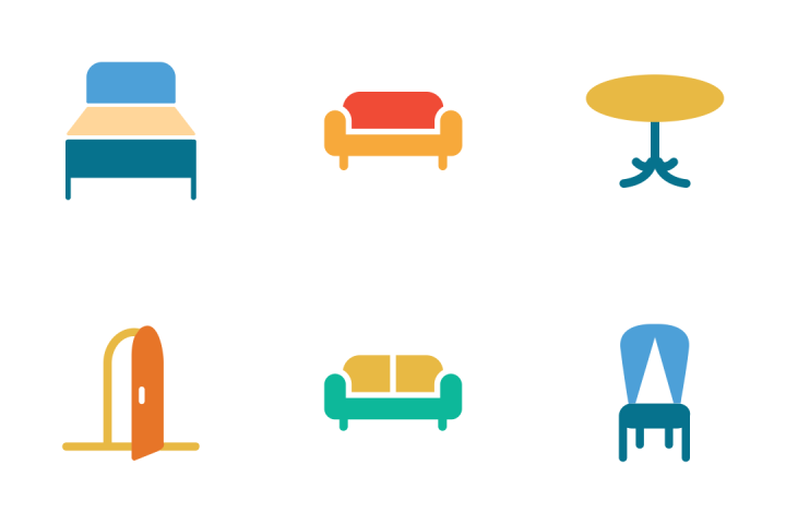 720x480 Download Furniture Colored Icons Icon Pack