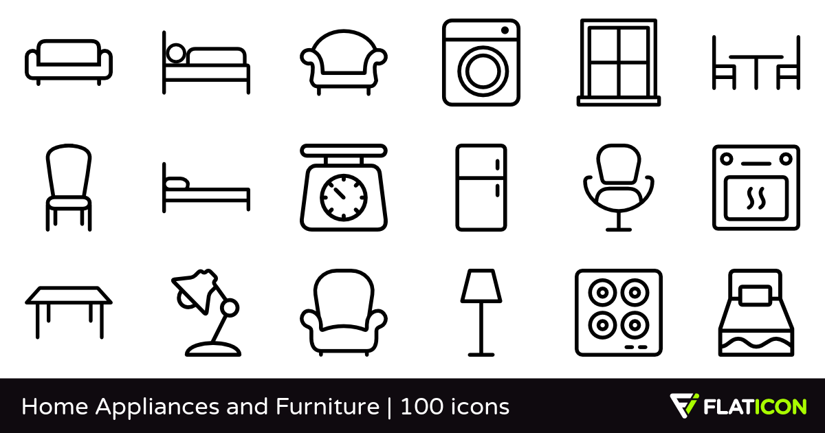 1200x630 Home Appliances And Furniture Free Icons