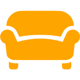 256x256 Orange Sofa Icon