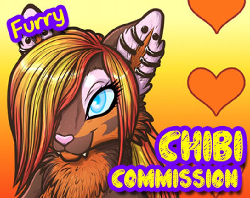 794x631 Chibi Furry Anthro Fursona Con Badge Custom Art Etsy